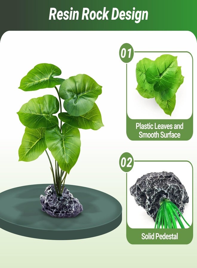 GOZILLA Fish Tank Plants, Reptile Artificial Plastic Plants, Reptile Plants for Terrarium, Aquarium Decorations Resin Pedestal Ornaments for Fish Tank Accessories Set.(3PCS/A-Set) - Image 3